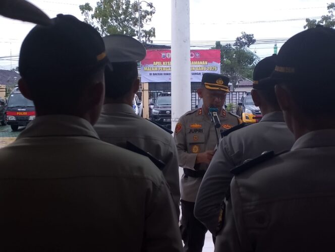 
 Apel Gabungan Pengamanan Malam Pergantian Tahun 2026 di HST Tetap Digelar Meski Hujan