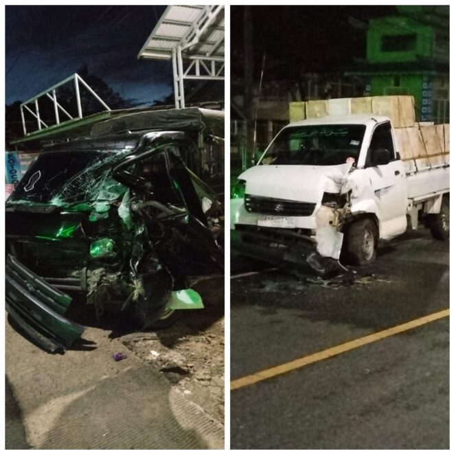 
 Dua Mobil ‘Pick Up’ Adu Banteng di Pamangkih HST