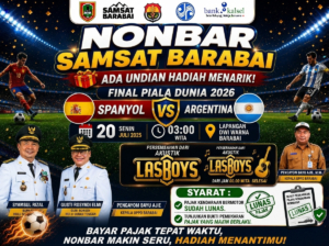 Samsat Barabai-Pemda HST Nobar Final Piala Dunia, Dorong Warga Lunasi Pajak